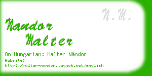 nandor malter business card